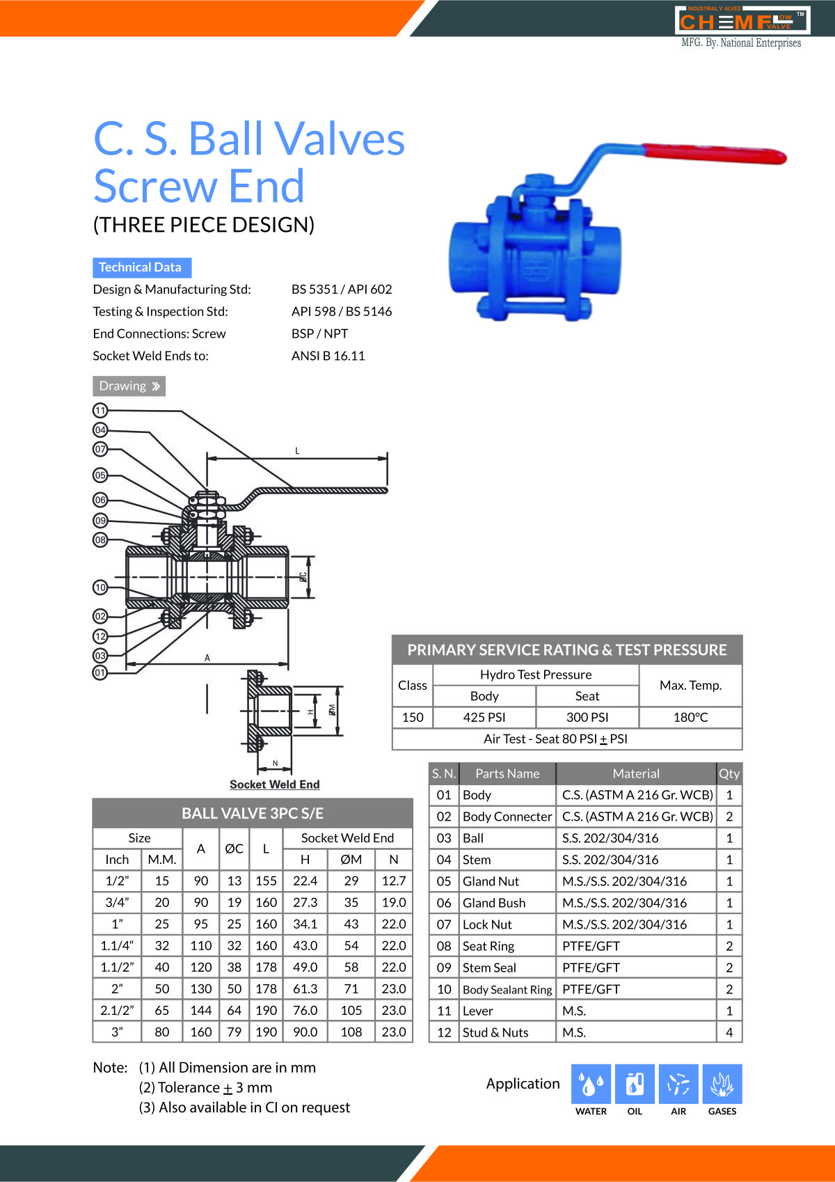 i.c. ball valves flange end